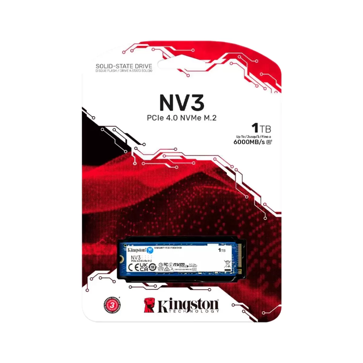 Disco Sólido SSD 1TB NVMe M.2 Kingston NV3 SNV3S/1000G - vista 3