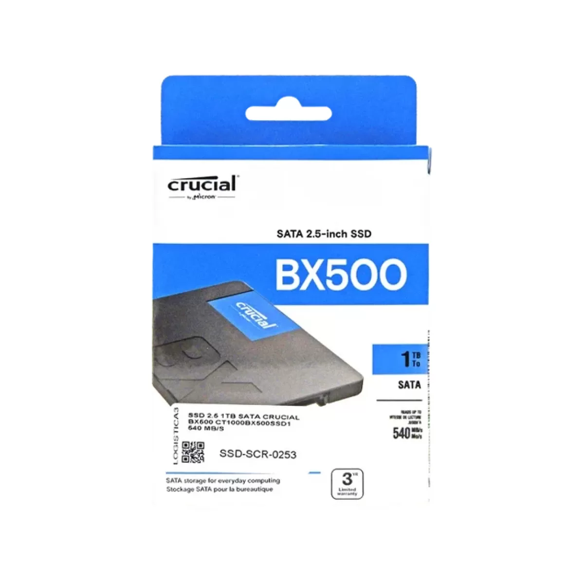 Disco Sólido SSD 1TB SATA Crucial BX500 CT1000BX500SSD1 - vista 3