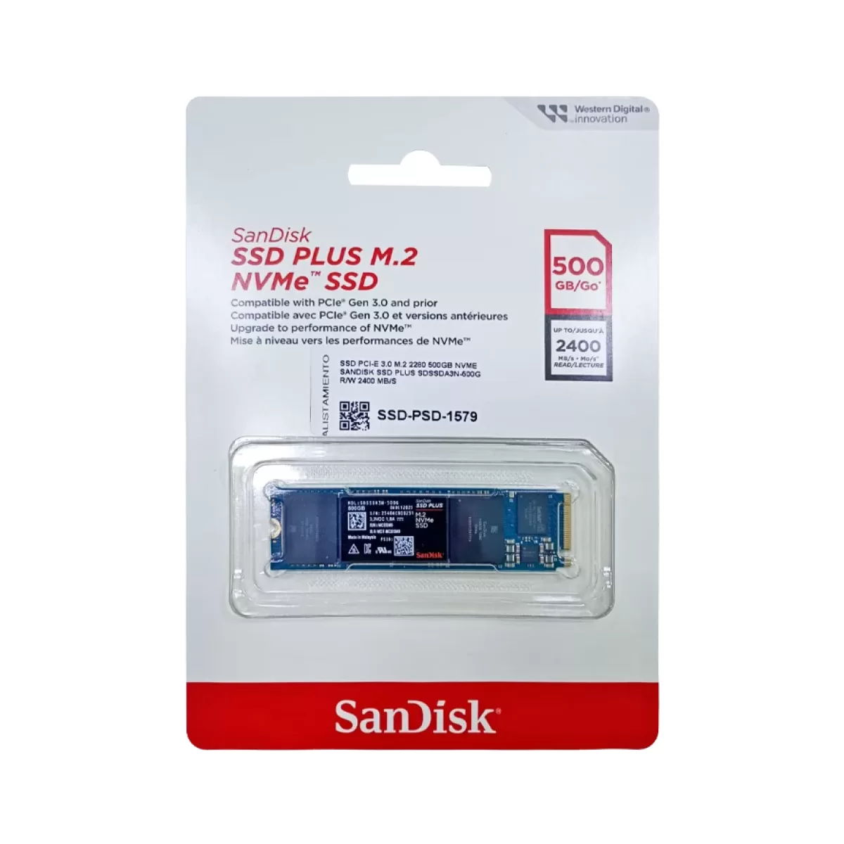 Disco Sólido SSD 500GB NVMe M.2 SanDisk SSD Plus SDSSDA3N-500G-G26 - vista 4