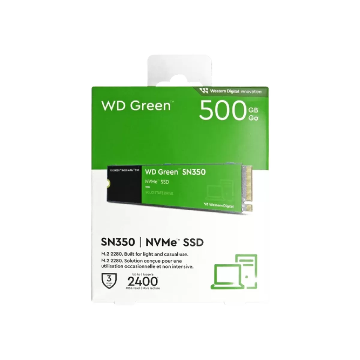 Disco Sólido SSD 500GB NVMe M.2 WD Green SN350 WDS500G2G0C - vista 4
