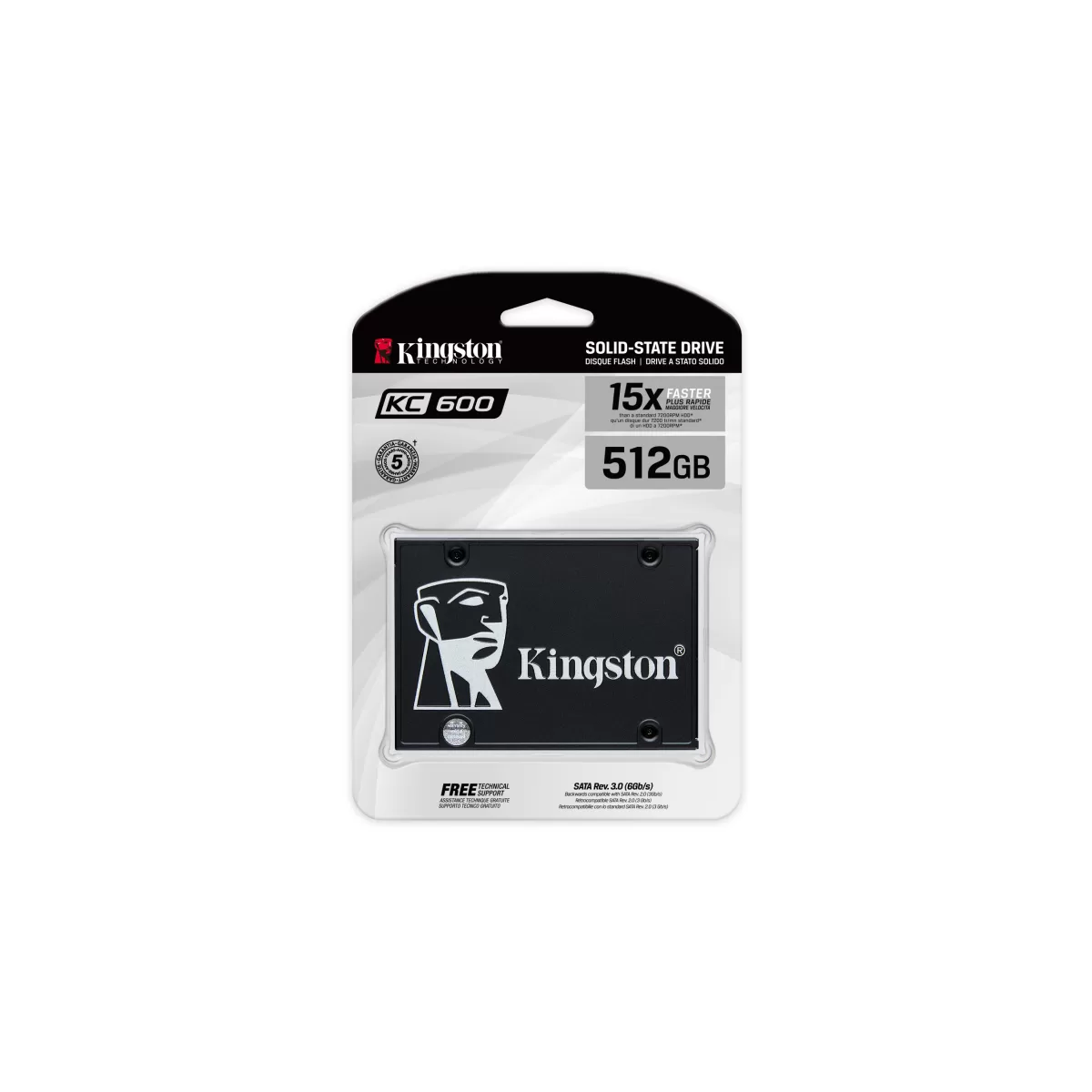 Disco Sólido SSD 512GB SATA Kingston KC600 SKC600/512G - vista 3