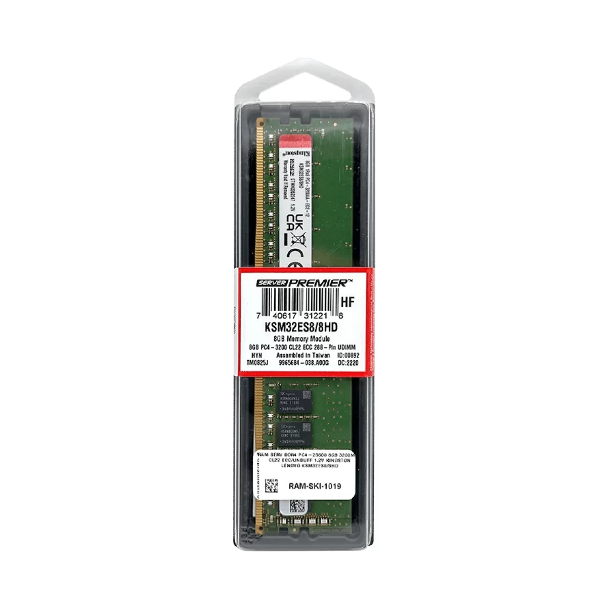 Memoria RAM DDR4 8GB 3200MHz para Servidor Kingston KSM32ES8/8HD - vista 3