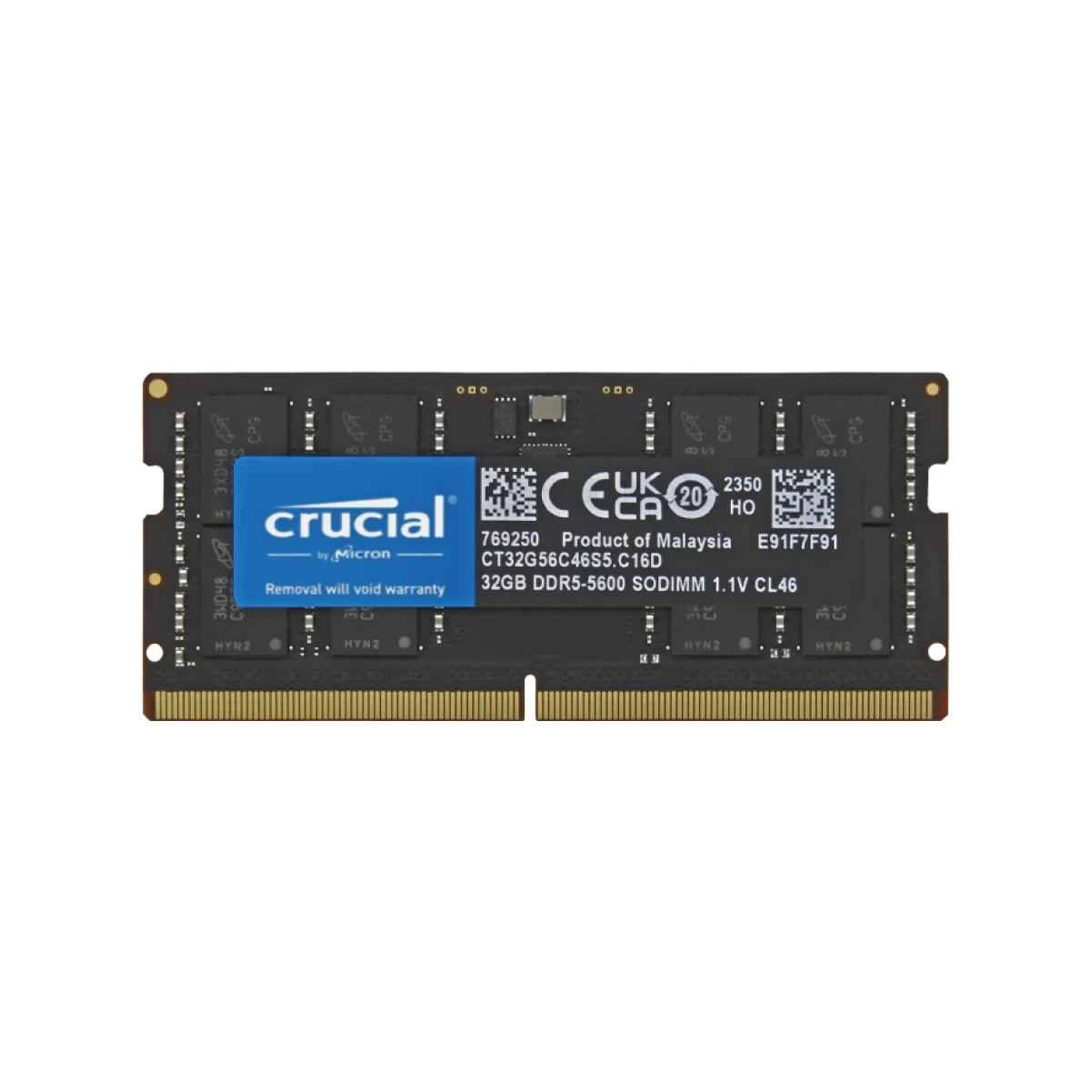Memoria RAM DDR5 32GB 5600MHz para Portátil Crucial CT32G56C46S5